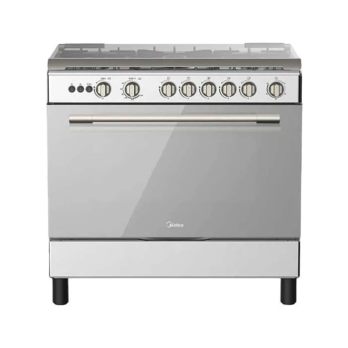 فرن غاز ميديا 60*90سم 5 عيون أمان كامل - ستيل 36lmg5g022 فرن غاز