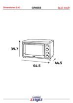⁦فرن كهربائي زيترست 60 لتر - 2500 وات - ستيل⁩ - الصورة ⁦6⁩
