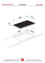 ⁦موقد سراميك بلت ان جليم 90 سم 5 عيون - أسود⁩ - الصورة ⁦9⁩