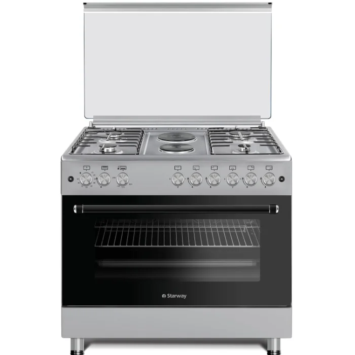 فرن غاز وكهرباء ستار واي 90×60سم– 6شعلات–ستيل SWFC9604-HIF9H فرن غاز وكهرباء