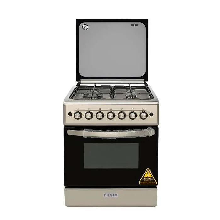 فرن 4 عيون فيستا 60×60 سم غاز - شبك عريض - ستيل FT6402GFZW فرن 4 عيون