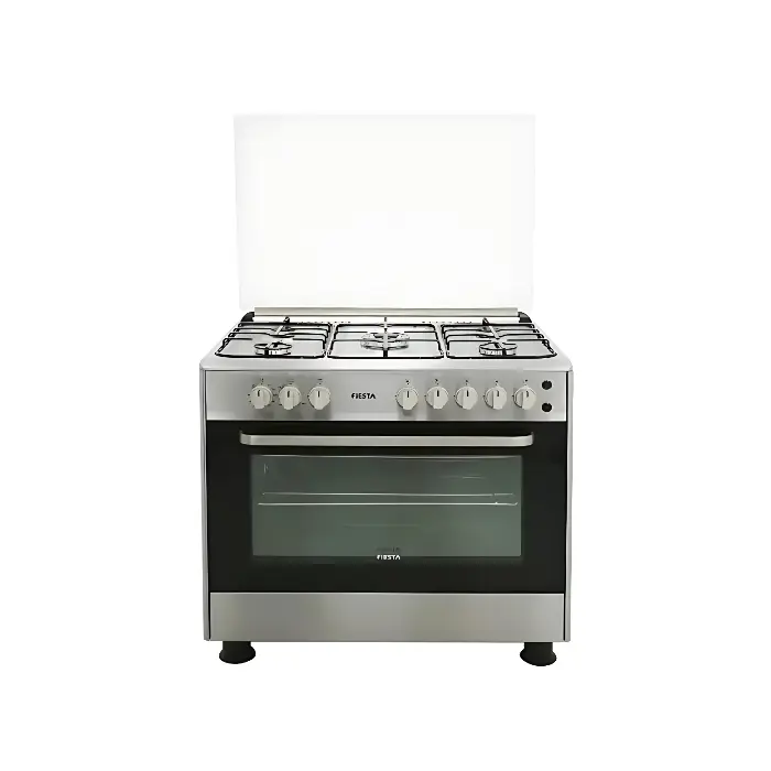 فرن 5 عيون فيستا 90*60 سم غاز - شبك عريض - ستيل FF9602GFZW فرن 5 عيون