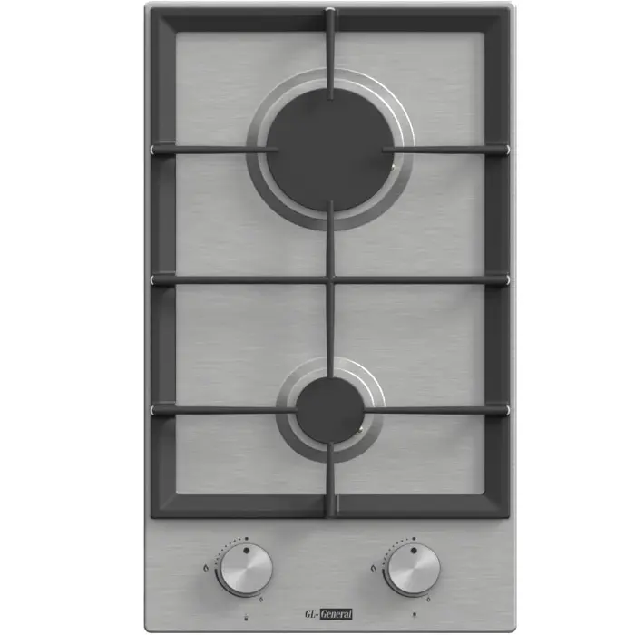 سطح بلت ان غاز جي ال جنرال 30 سم - شعلتين - ستيل BL151 سطح بلت ان غاز