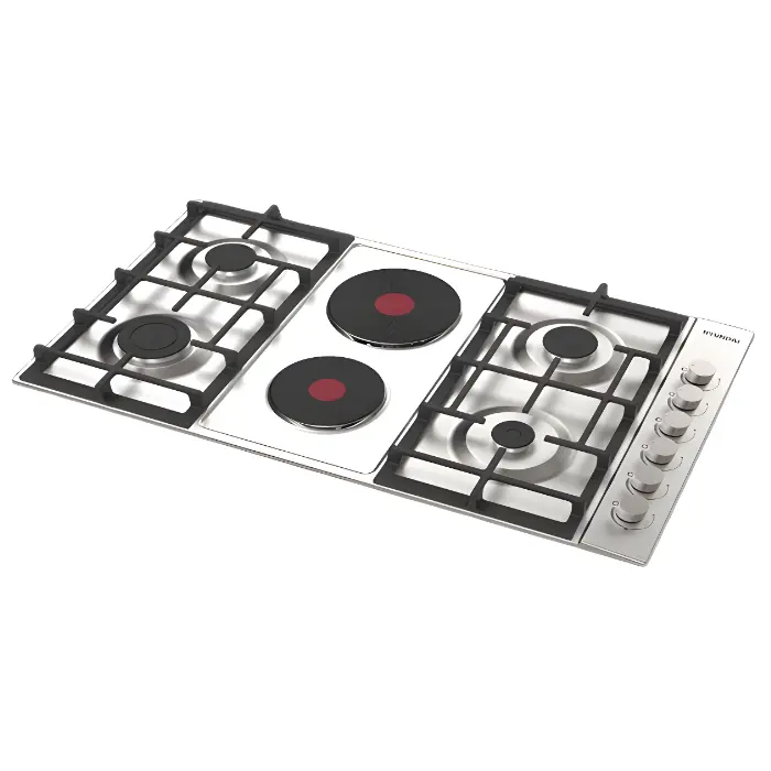 بتوجاز سطحي هيونداي 90 سم 4عين غاز - 2 عين كهربا HY-TG92H بتوجاز سطحي