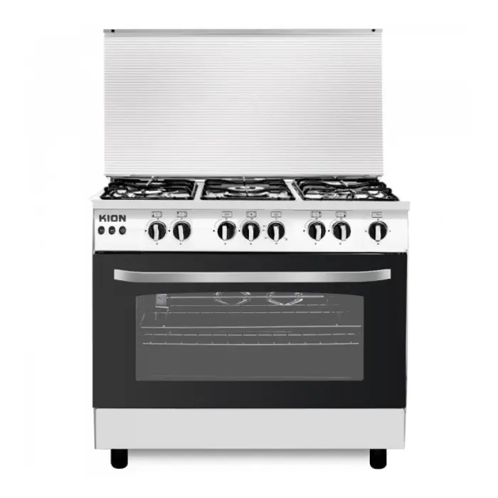 فرن غاز 5 عيون كيون 90×60 سم – ستيل KFS9060AD فرن غاز 5 عيون